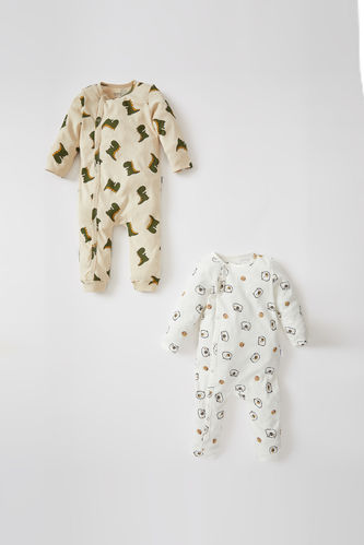 Baby Boy Dinosaur Patterned Cotton Newborn 3 Piece Bodysuit