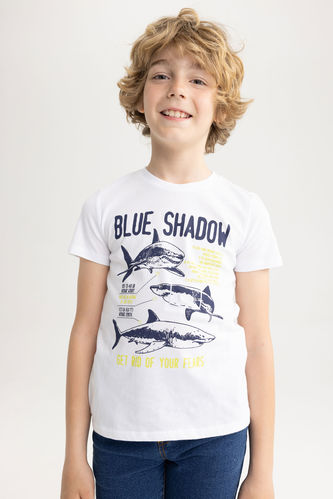 Boy Regular Fit Shark Print Short Sleeve T-Shirt