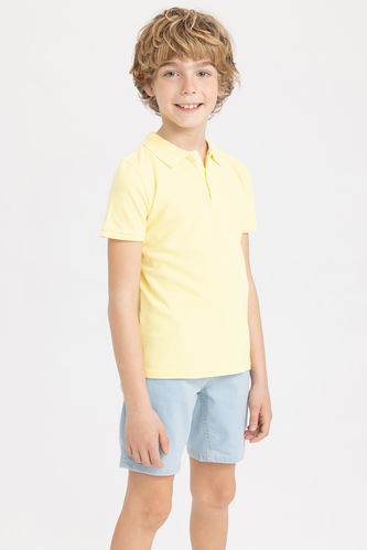 Boy Basic Polo Neck Short Sleeved T-Shirt