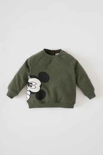 Erkek Bebek Mickey Mouse Lisanslı Pamuklu Sweatshirt