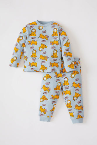Erkek Bebek Garfield Lisanslı Pamuklu Uzun Kollu Pijama Takım