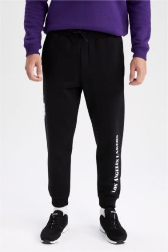 MAN Black Thick Sweatshirt Fabric Jogger