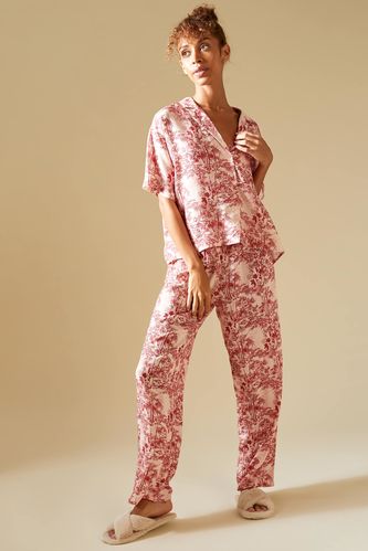 Bas de pyjama décontracté à motifs floraux romantiques