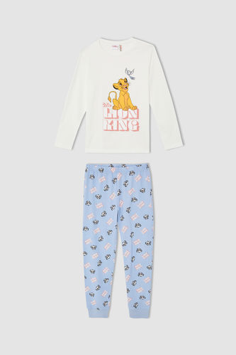 Kız Çocuk Lion King Lisanslı Pamuklu Uzun Kollu Pijama Takım