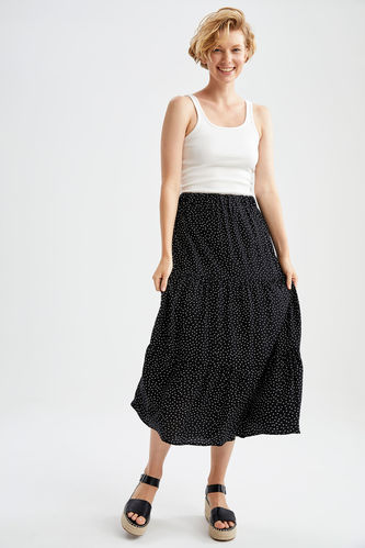 Oversize Elasticated Waist Maxi Skirt
