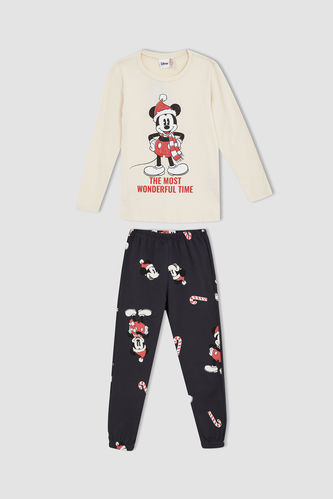 Kız Çocuk Disney Mickey & Minnie Pamuklu Pijama Takım