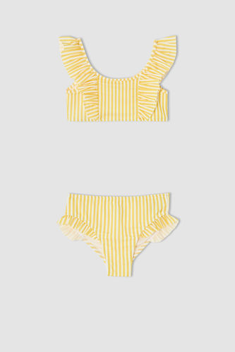 Girl Stretchy Striped Bikini Set