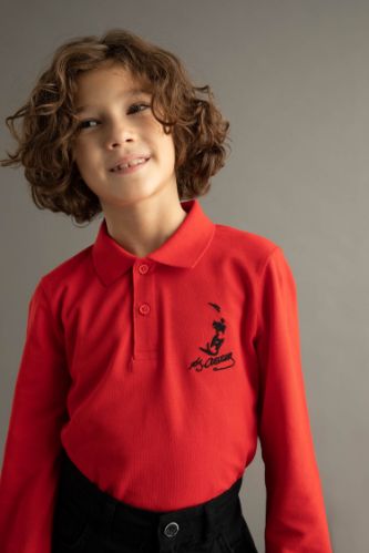 Rouge GAR ONS T shirt imprim Atat rk col polo manches longues