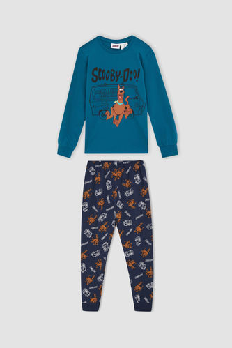 Erkek Çocuk Scooby Doo Lisanslı Pamuklu Uzun Kollu Pijama Takım
