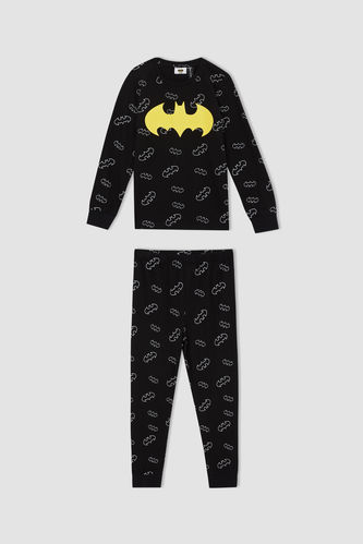 Erkek Çocuk Batman Lisanslı Regular Fit Bisiklet Yaka Pamuklu Pijama Takım