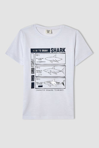 Boy Regular Fit Shark Print Short Sleeve T-Shirt