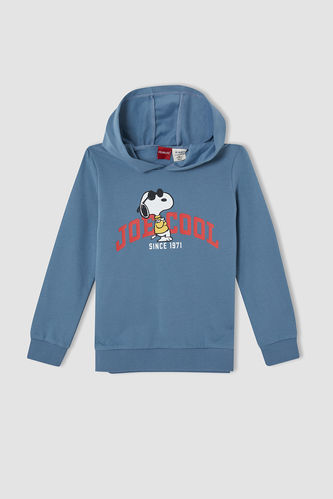 Erkek Çocuk Snoopy Lisanslı Regular Fit Lisanslı Kapüşonlu Sweatshirt