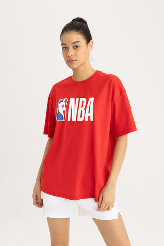 Defacto Fit NBA Licensed Oversize Fit Short Sleeve Knitted T-Shirt