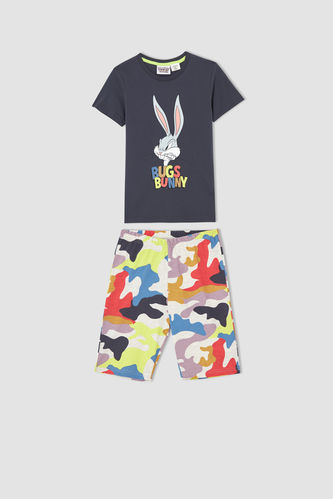 Erkek Çocuk Bugs Bunny Lisanslı Kısa Kollu Pijama Takımı