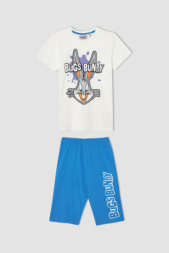 Erkek Çocuk Bugs Bunny Lisanslı Kısa Kollu Pijama Takımı