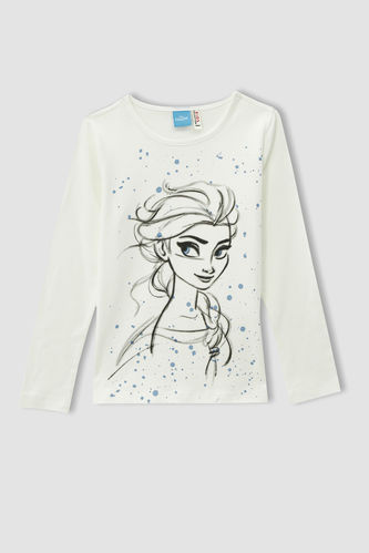 Kız Çocuk Frozen Lisanslı Uzun Kollu Tişört