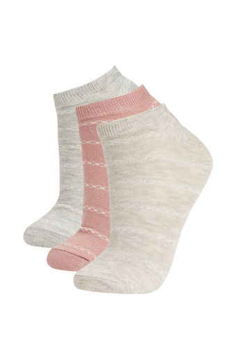 3 Pack Basic Striped Footie Socks