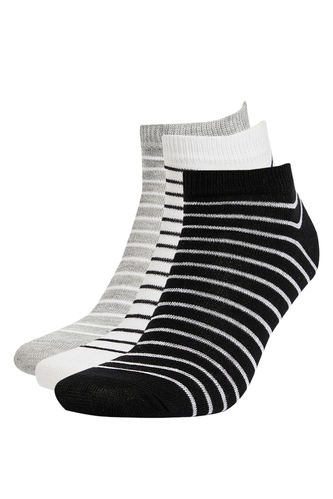 3 Pack Striped Footie Socks