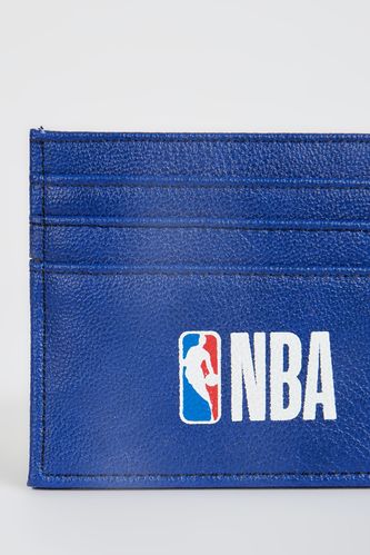 Navy MAN Men's NBA Licensed Faux Leather Business Card Holder 2464505