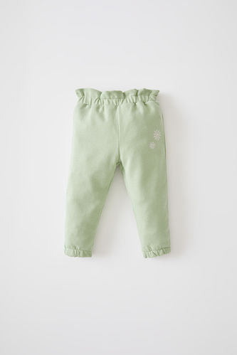Pantalon de jogging taille haute à imprimé floral pour bébé fille
