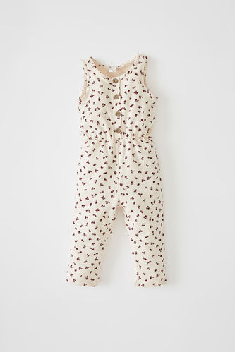 Strappy Flower Print Dungarees