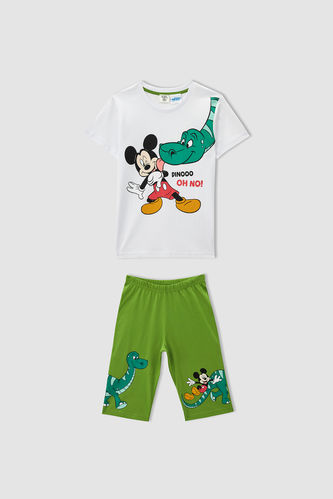 Erkek Çocuk Mickey Mouse Lisanslı Regular Fit Pamuklu Pijama Takımı