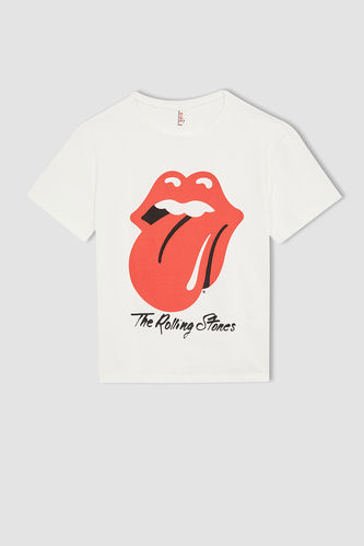 Kız Çocuk Rolling Stones Relax Fit Pamuklu Kısa Kollu Tişört