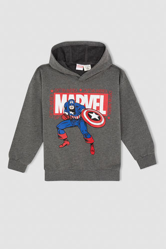 Erkek Çocuk Regular Fit Marvel Lisanslı Kapüşonlu Sweatshirt