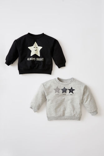 Baby Boy Regular Fit Printed 2 Piece Sweatshirt