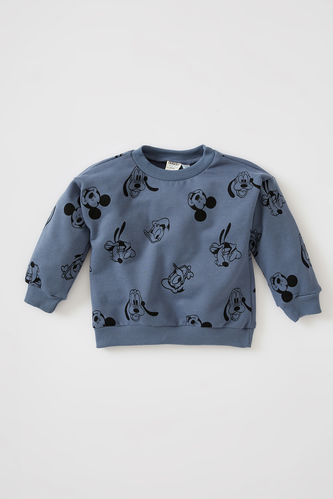 Erkek Bebek Mickey & Minnie Lisanslı Regular Fit Sweatshirt