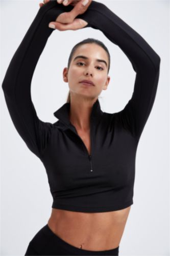 WOMAN Black Slim Fit Long Sleeve T-Shirt