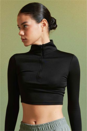 WOMAN Black Slim Fit Long Sleeve T-Shirt