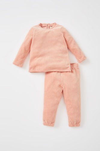 Kız Bebek Pamuklu Uzun Kollu Pijama Takım