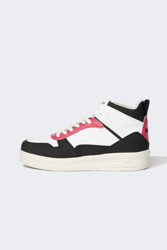 Kadın Nasa Lisanslı Suni Deri Bağcıklı Bilekli Sneaker Spor Ayakkabı