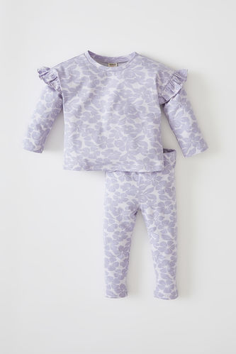 Kız Bebek Batik Desenli Uzun Kollu Pijama Takımı