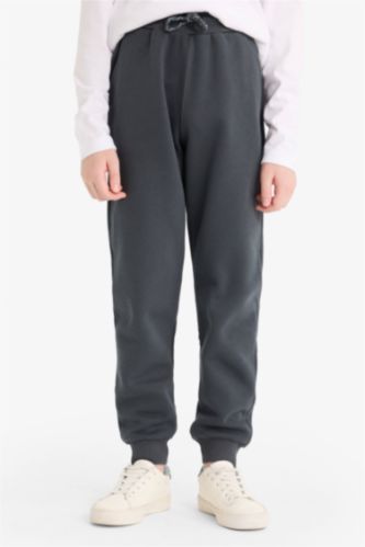 BOYS & TEENS Anthracite Boy Printed Elastic Waist Sweatpants
