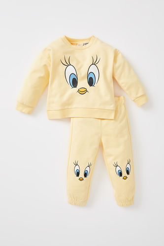 Kız Bebek Looney Tunes Lisanslı Uzun Kollu Pamuklu Pijama Takım