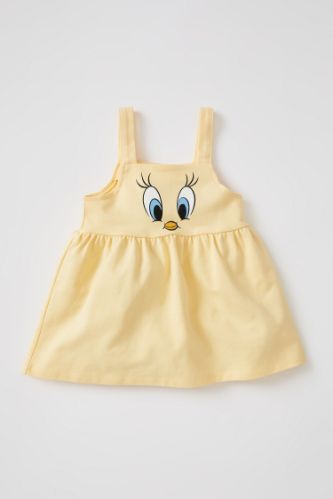 Kız Bebek Looney Tunes Askılı Pamuklu Elbise