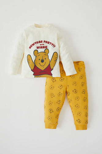 Erkek Bebek Winnie The Pooh Lisanslı Pamuklu Uzun Kollu Pijama Takım