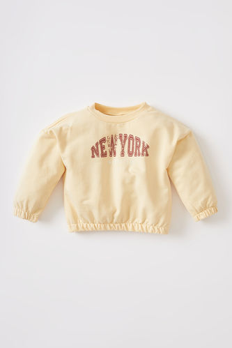 Kız Bebek Regular Fit Newyork Baskılı Sweatshirt