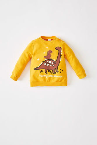 Erkek Bebek Regular Fit Dinozor Baskılı Sweatshirt