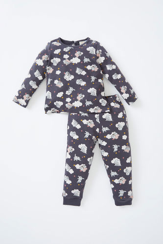 Kız Bebek Dumbo Lisanslı Uzun Kollu Pamuklu Pijama Takım