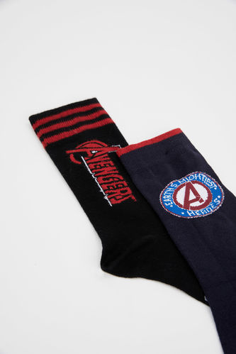 Erkek Marvel Lisanslı Pamuklu 2'li Soket Çorap