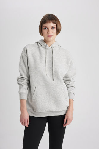 Relax Fit Hooded Thick Sweatshirt