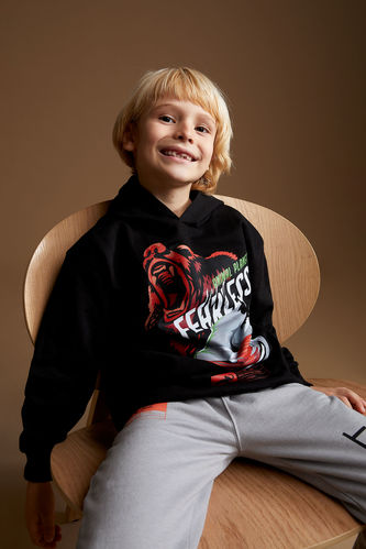 Erkek Çocuk Sweatshirt Animal Planet Lisanslı Relax Fit İnce Sweatshirt Kumaşı