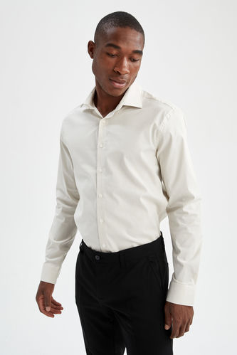 Slim Fit Long Sleeve Woven Shirt