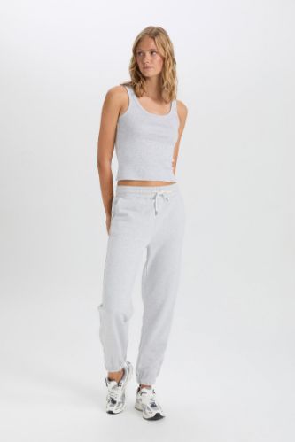 High Waist Elastic Leg Basic Thick Jogger Sweatpants