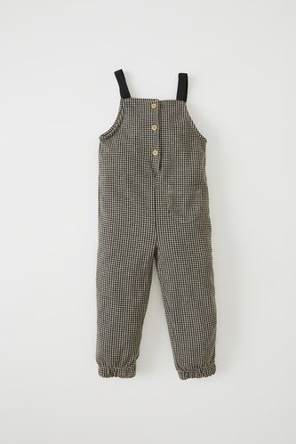 Strappy Square Print Dungarees