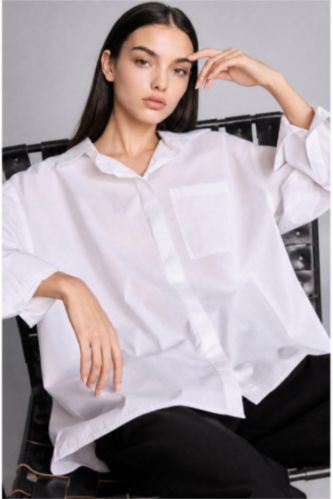 Әйелдерге ақ Oversize жейде