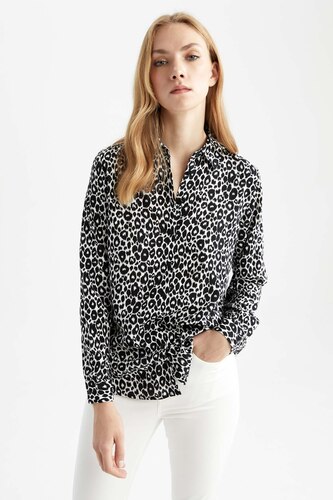نساء بيج فاتح Regular Fit Long Sleeve Tunic